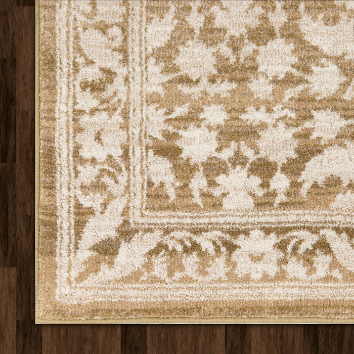 My Texas House Estelle 5'3" x 7' Gold White Floral Indoor Area Rug - new
