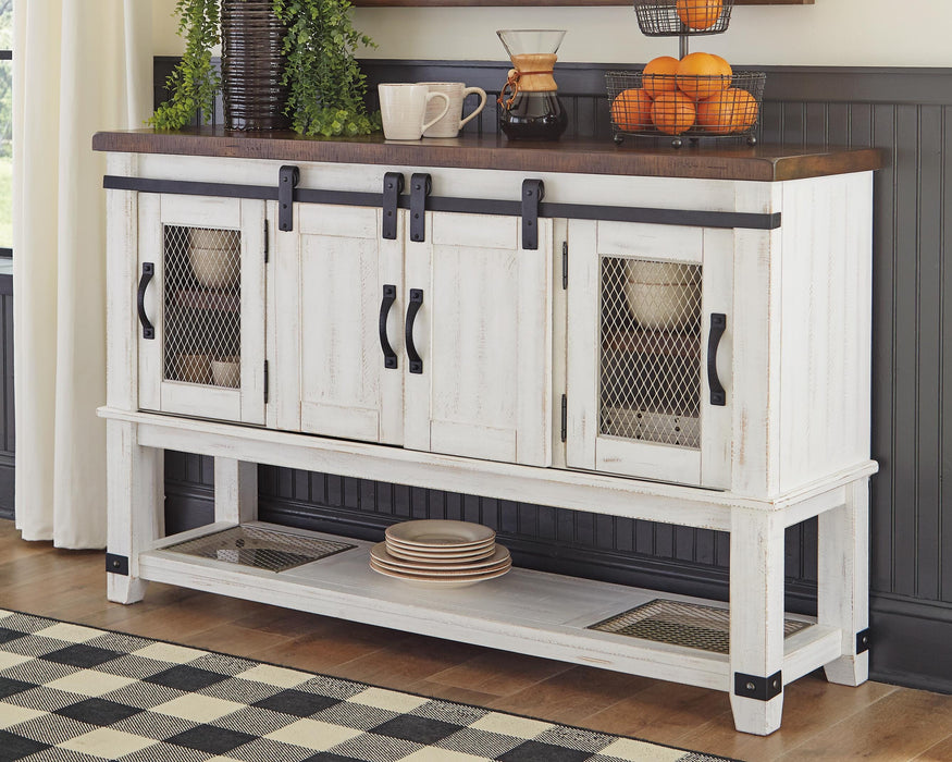 Valebeck White/Brown Dining Room Server