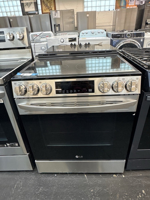 LG - 6.3 Cu. Ft. Smart Slide-In Electric True Convection Range with EasyClean and AirFry - Stainless Steel - display_model
