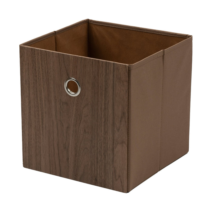 Mainstays Collapsible Fabric Cube Storage Bins (10.5" x 10.5"), 2 Pack, Natural Wood - new