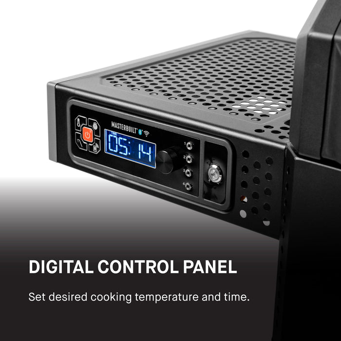 Masterbuilt AutoIgnite 545 Digital Charcoal Grill and Smoker Combo for Easy Grilling, Digital Control, App, Sear Plate, Mini Hopper and 545 BBQ Cooking Square In. in Black - new