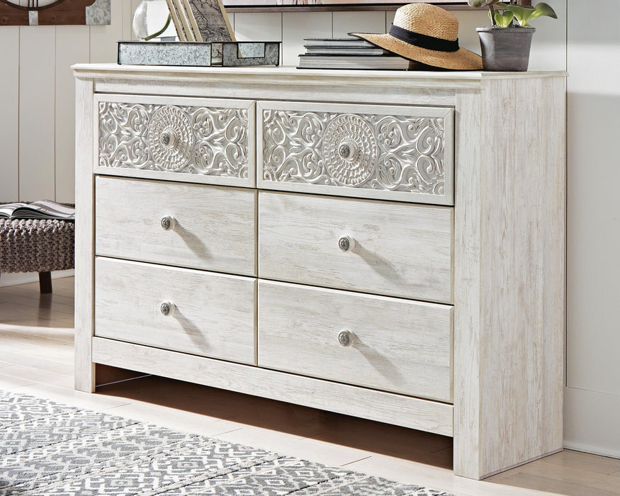 Paxberry Whitewash Six Drawer Dresser