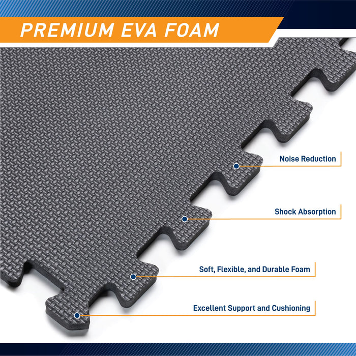 Marcy Interlocking Waterproof Flooring Mat for Exercise Equipment & Accessories MAT-20,Black - new