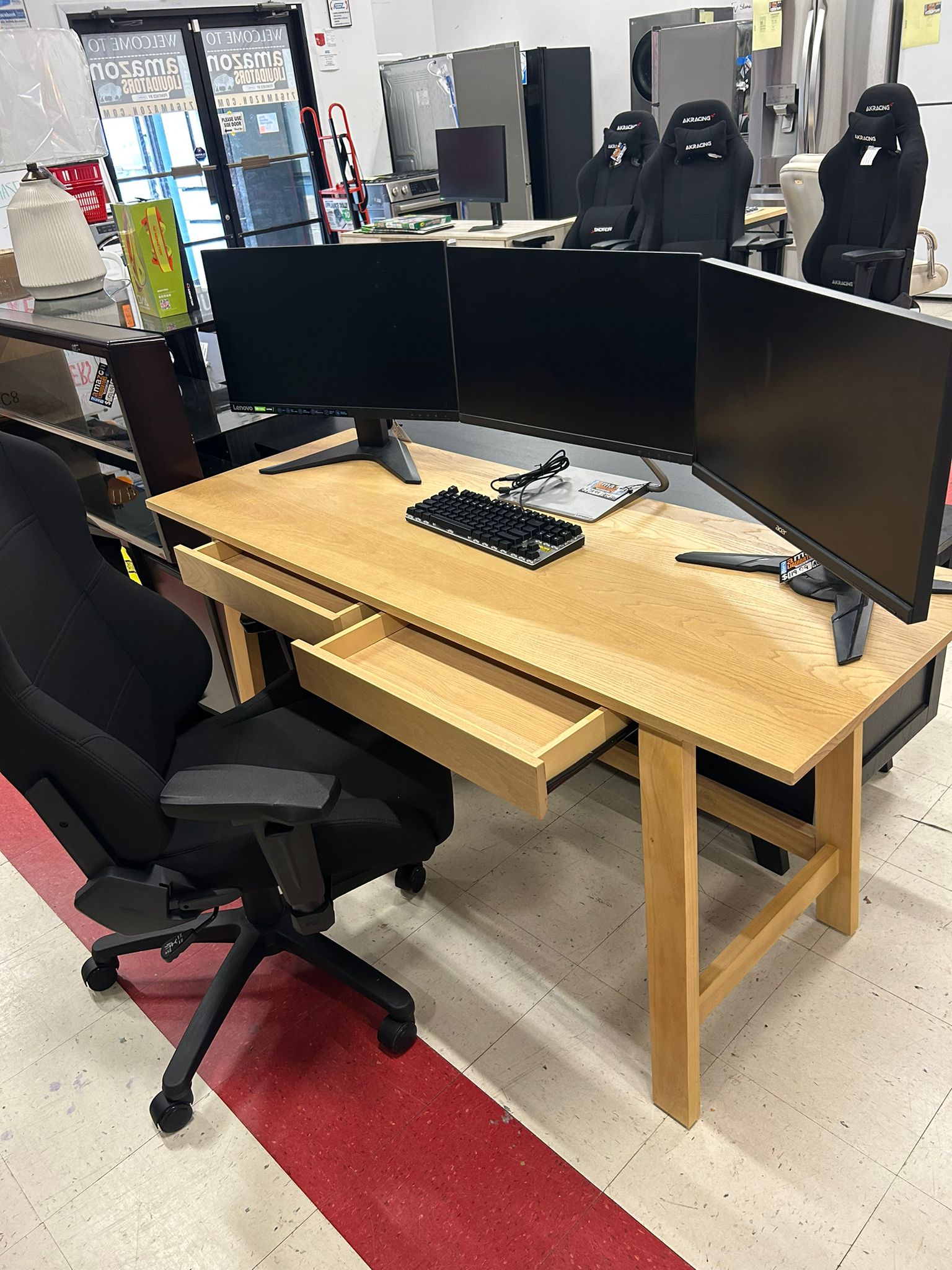 Anaheim Wood Writing Desk with Drawers/Table - Threshold designed with Studio - new