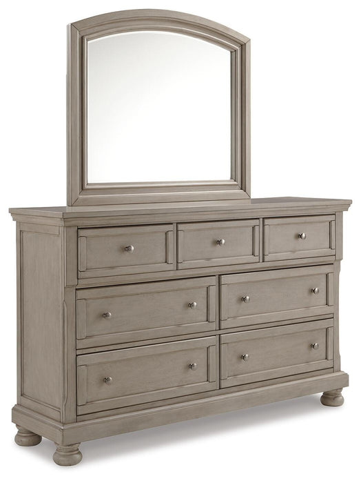 Lettner Light Gray Lettner Dresser and Mirror