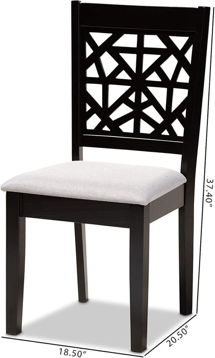 Set of 4 Baxton Studio Lenoir Modern and Contemporary Sand Fabric Upholstered Espresso Brown Finished Wood Co - open_box