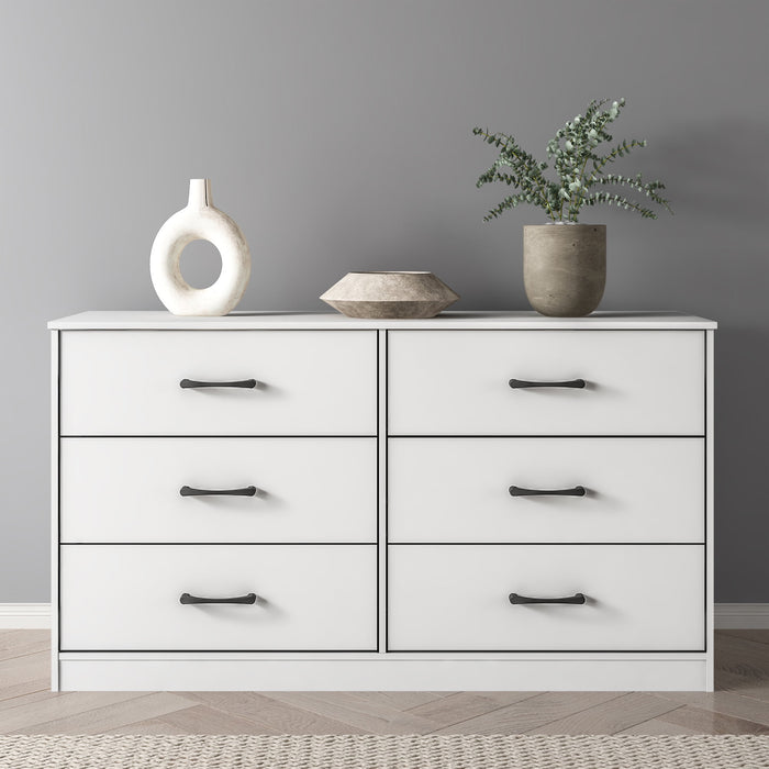 Mainstays Ardent 53.75" Wide 6 Drawer Dresser, White - new