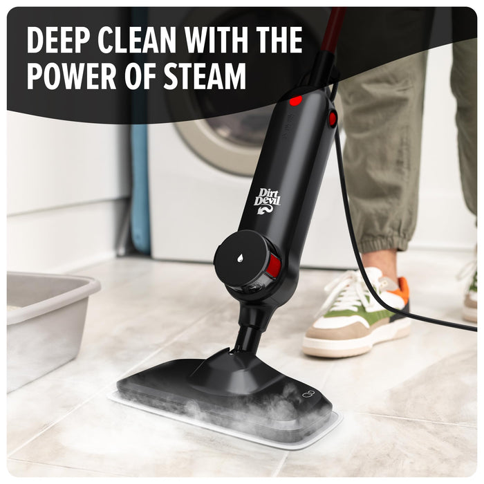 Dirt Devil Steam Mop, Hard Floor Cleaner Machine, 3-Mode Steam Cleaner Machine, Ready to Use in 30 Seconds, Ideal for Hardwood, Vinyl, Tile, Grout and More - open_box