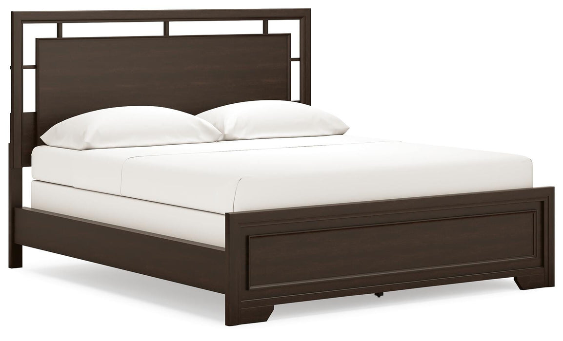 Covetown Dark Brown Covetown California King Panel Bed