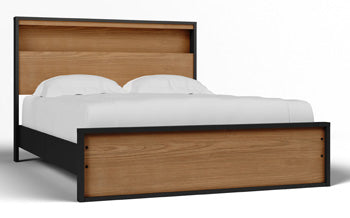Kozmour Black/Brown Q Bookcase Complete Bed Frame