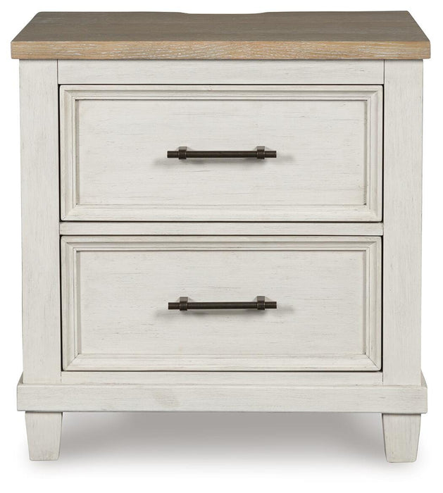 Shaybrock Antique White/Brown Two Drawer Night Stand