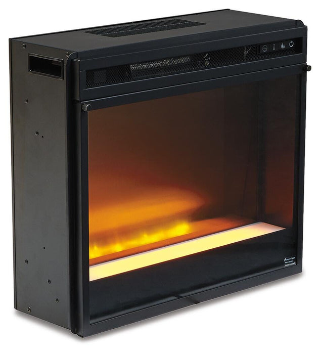 Entertainment Accessories Black Fireplace Insert Glass/Stone