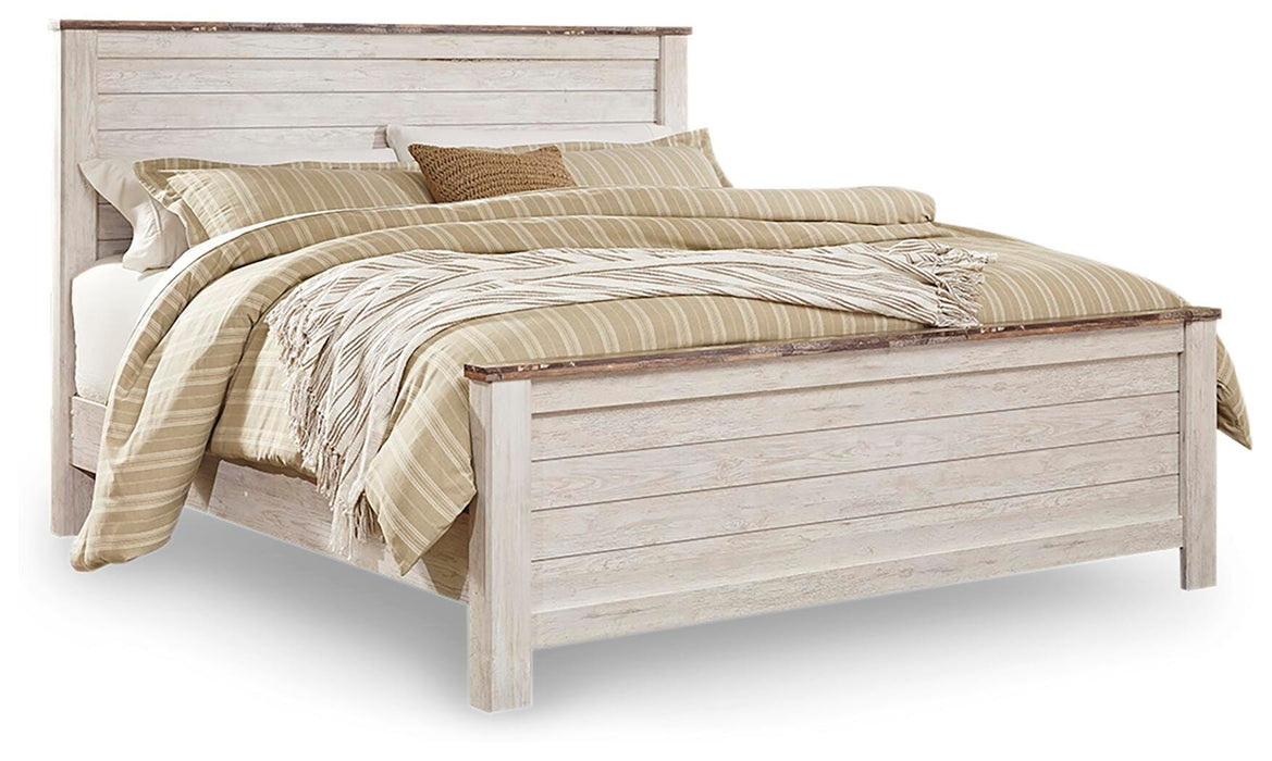 Willowton Whitewash Willowton California King Panel Bed