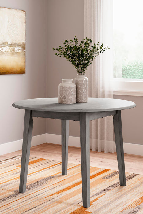 Shullden Gray Round DRM Drop Leaf Table