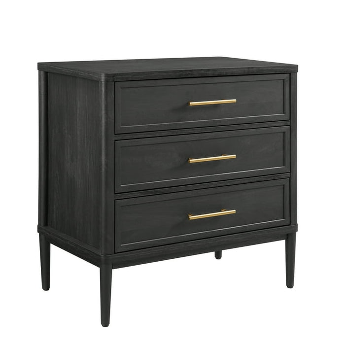 Better Homes & Gardens Oaklee 3 Drawer Nightstand with USB, Charcoal - display_model