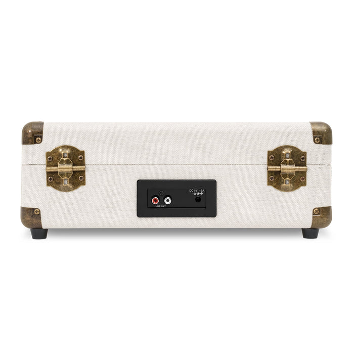 Victrola Venture Bluetooth Portable Mid-Century Modern Suitcase Record Player with 3-Speed Turntable & Built-in Speakers | Oak - new