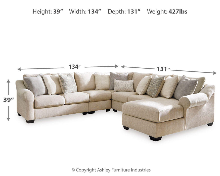 Carnaby Linen Carnaby 5-Piece Sectional with Chaise
