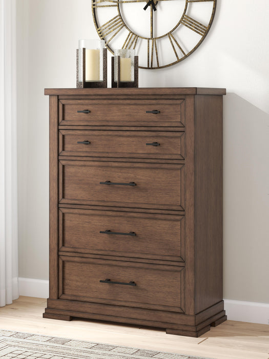 Taffenbrook Medium Brown Five Drawer Chest