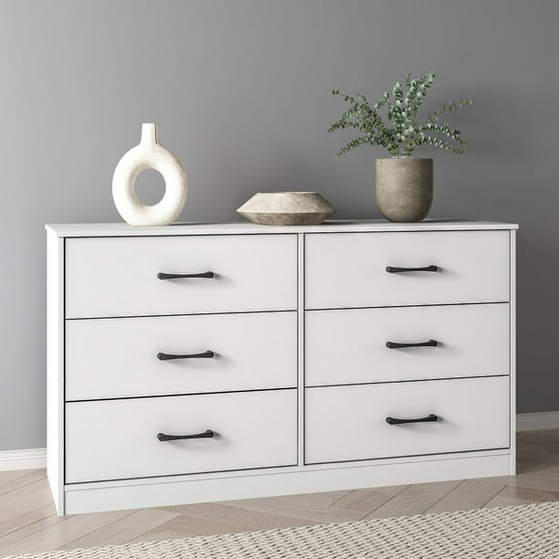 Mainstays Ardent 6 Drawer Dresser, White - new