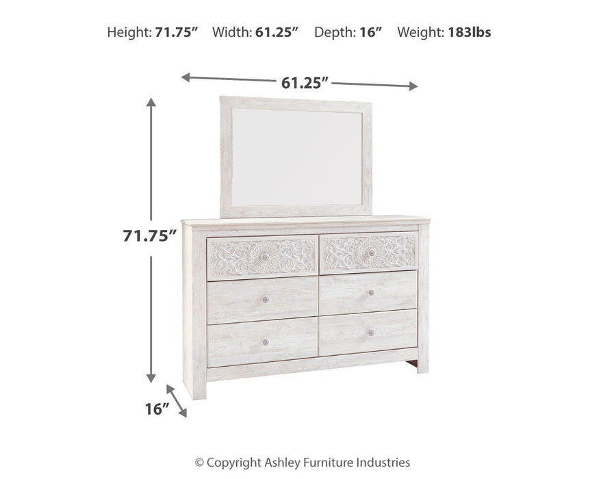 Paxberry Whitewash Paxberry Dresser and Mirror
