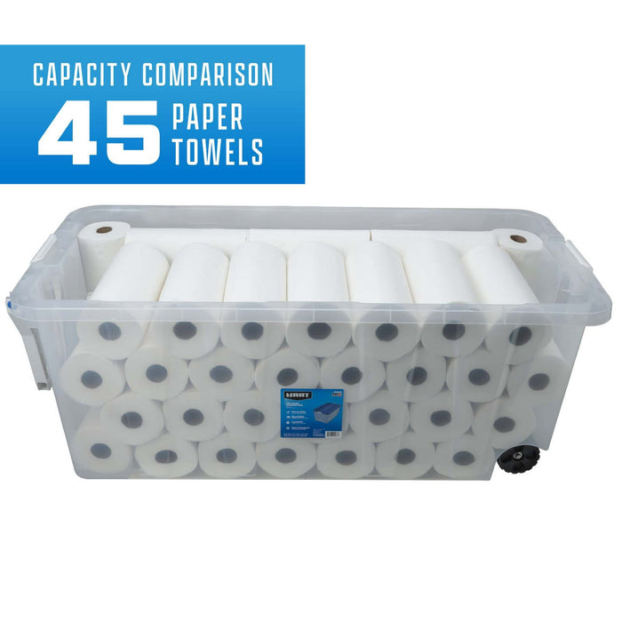 1 Pc only HART 200 Quart Latching Rolling Plastic Storage Bin Container,  ( One side cracked ) - open_box