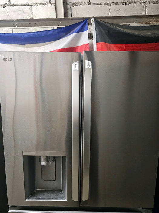 LG - Standard-Depth MAX 28.6 Cu. Ft. 4-Door French Door Smart Refrigerator with Full-Convert Drawer - PrintProof Stainless Steel - open_box