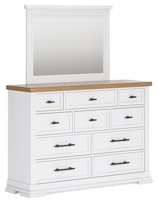 Ashbryn White/Natural Ashbryn Dresser and Mirror