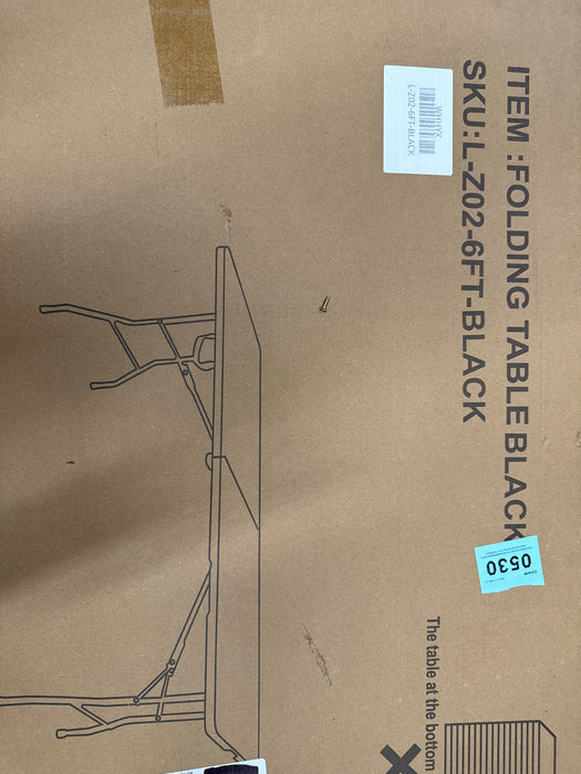 Best Choice Products 6ft Plastic Folding Table, Indoor Outdoor Heavy Duty Portable w/Handle, Lock for Picnic, Party, Camping - Black - new