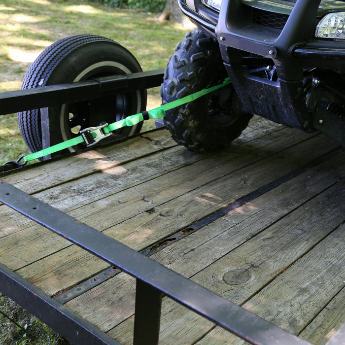 SmartStraps 1 in. x 12 ft. Green RatchetX Standard Duty Ratchet Tie Down Straps, Padded Handle, 500 lb. Safe Work Load - 4 Pack - new