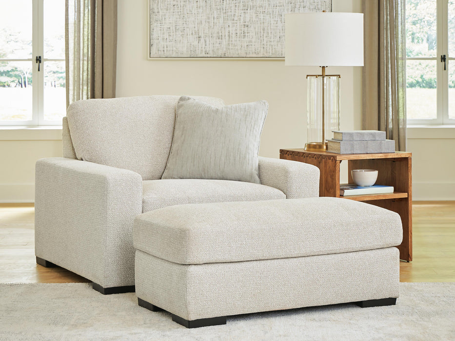 Evanley Linen Evanley Oversized Chair and Ottoman