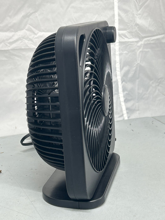 Mainstays 9-inch Box Indoor Comfort Personal AC Electric Fan, 3 Speeds, Black - use_like_new