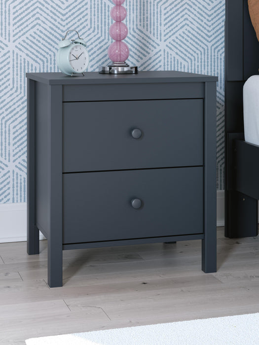Simmenfort Navy Blue Two Drawer Night Stand