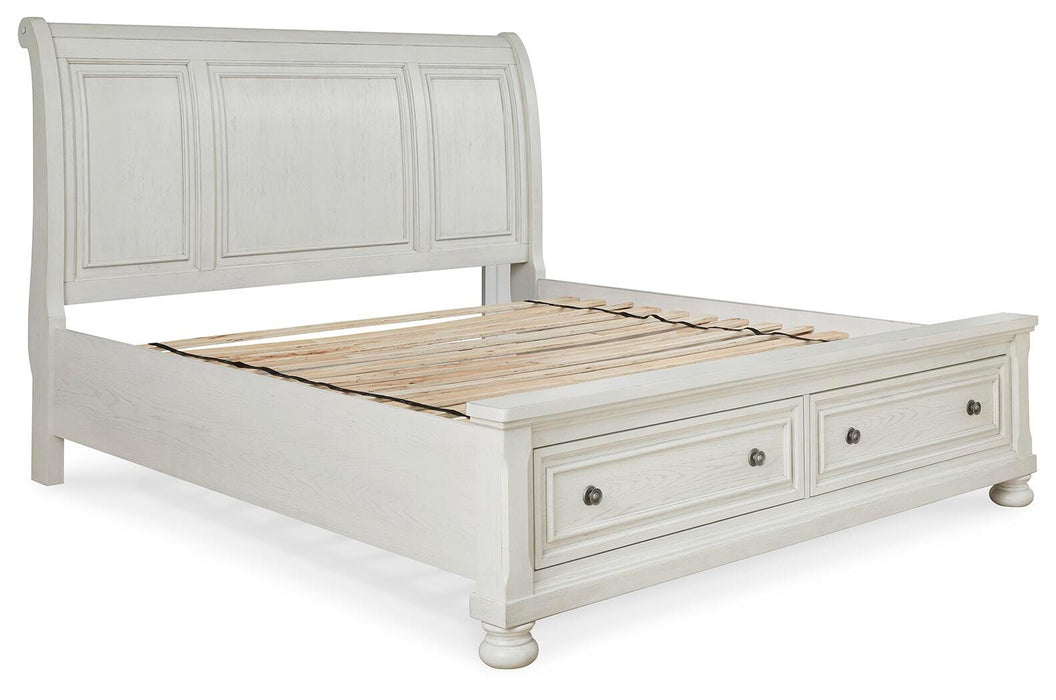 Robbinsdale Antique White Robbinsdale Queen Sleigh Bed with Storage