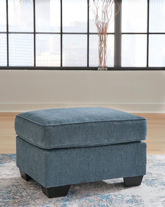 Cashton Blue Ottoman
