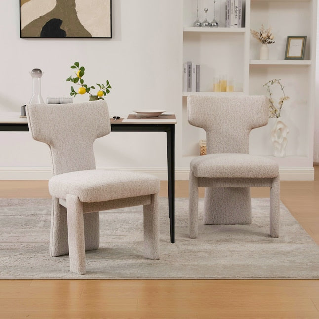 Streamdale Furniture Streamdale Chenille Dining Chairs (Set of 2) Beige