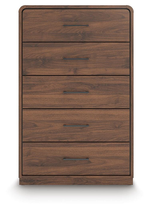 Hollinaze Walnut Brown Five Drawer Chest