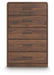 Hollinaze Walnut Brown Five Drawer Chest