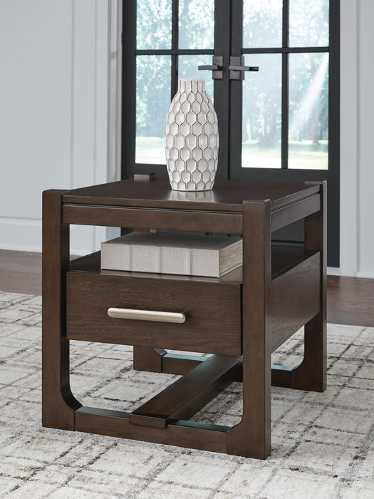 Breckington Dark Brown Square End Table