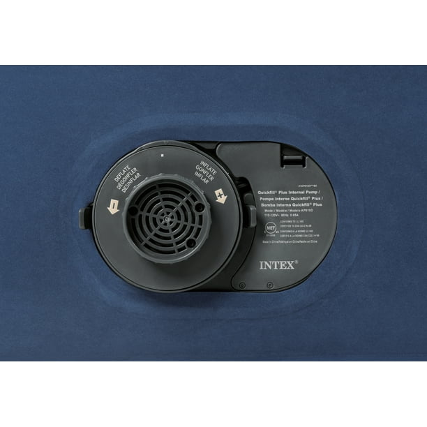 Intex Headboard 18" Queen Dura-Beam Deluxe Raised Air Bed Mattress with Built-in Pump - use_like_new