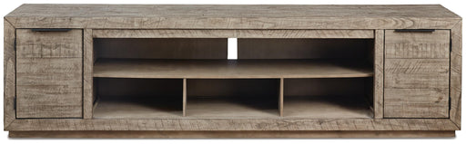 Krystanza Weathered Gray XL TV Stand w/Fireplace Option