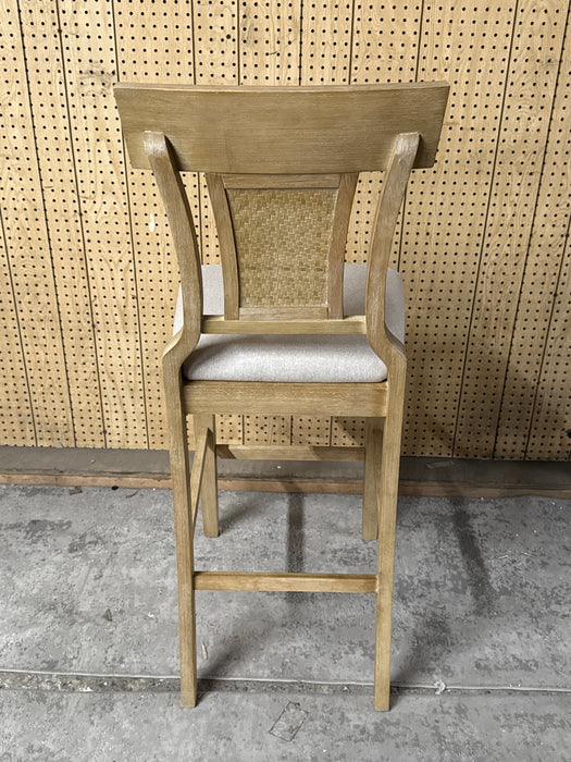 Linon Rylan 26" Counter Stool, Rustic Graywash/Beige - new