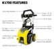 Karcher K1700, Max 2125 PSI, Electric Pressure Washer with Hose, Spray Gun, 3 Nozzles, 1.2 GPM - used_good