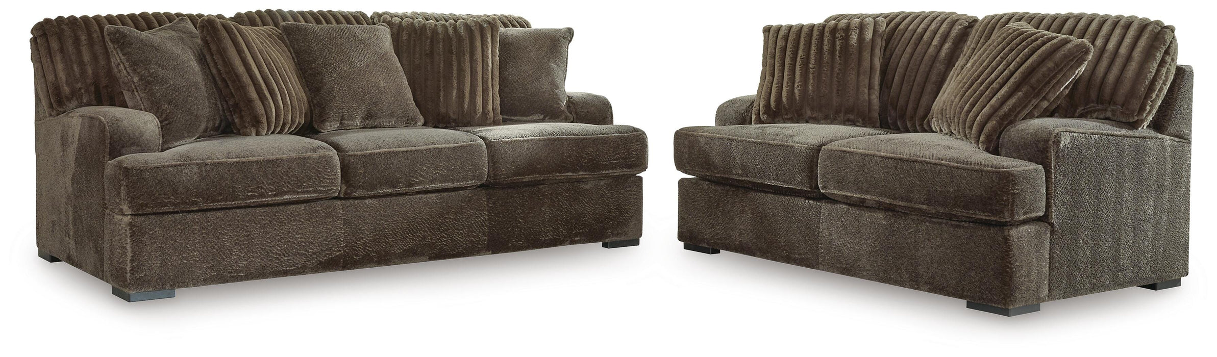 Aylesworth Chocolate Aylesworth Sofa and Loveseat