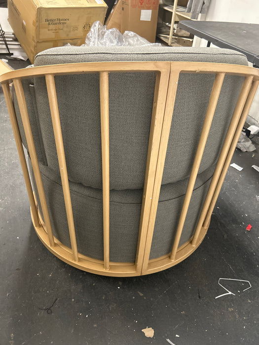 Better Homes & Gardens Lillian Swivel Birdcage Accent Chair, Charcoal Linen - new