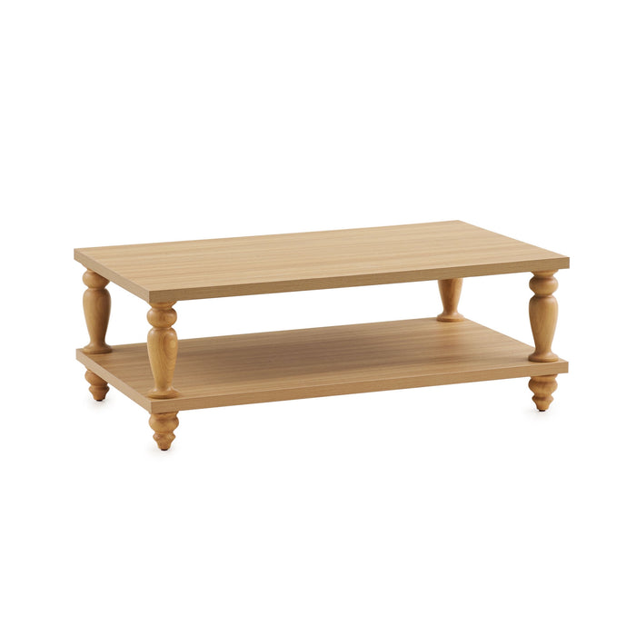 My Texas House Abbott Wood Coffee Table, Light Oak - new