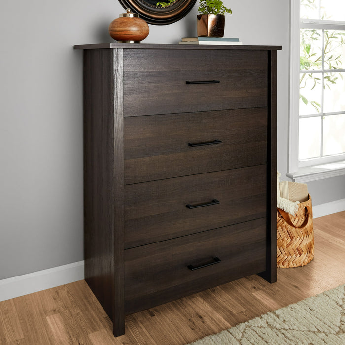 Mainstays Hillside 4-Drawer Dresser, Espresso Finish - new
