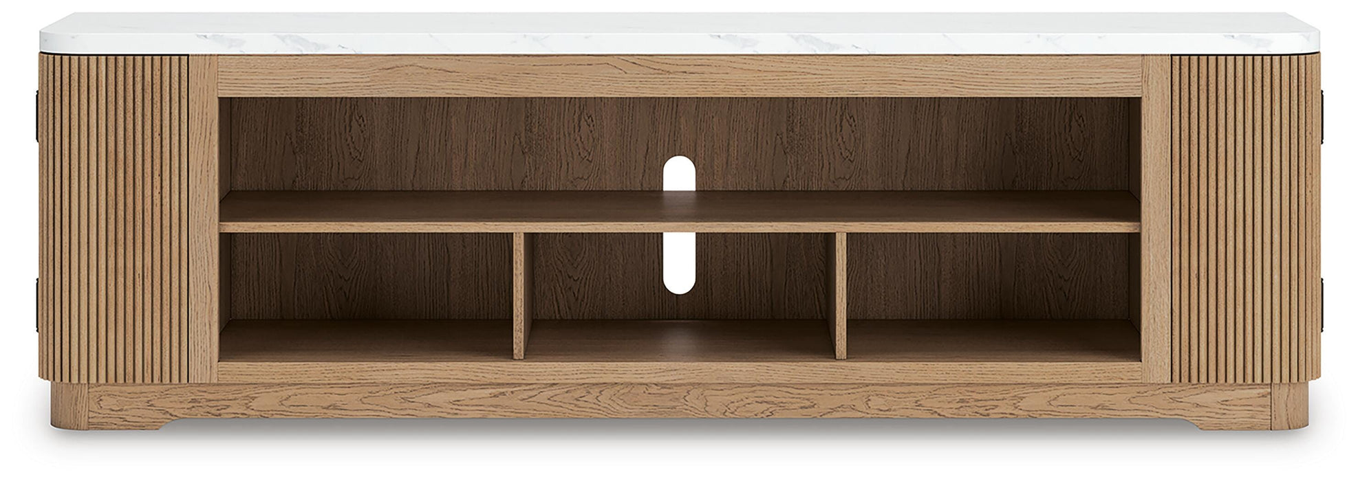 Camdill Light Brown XL TV Stand w/Fireplace Option