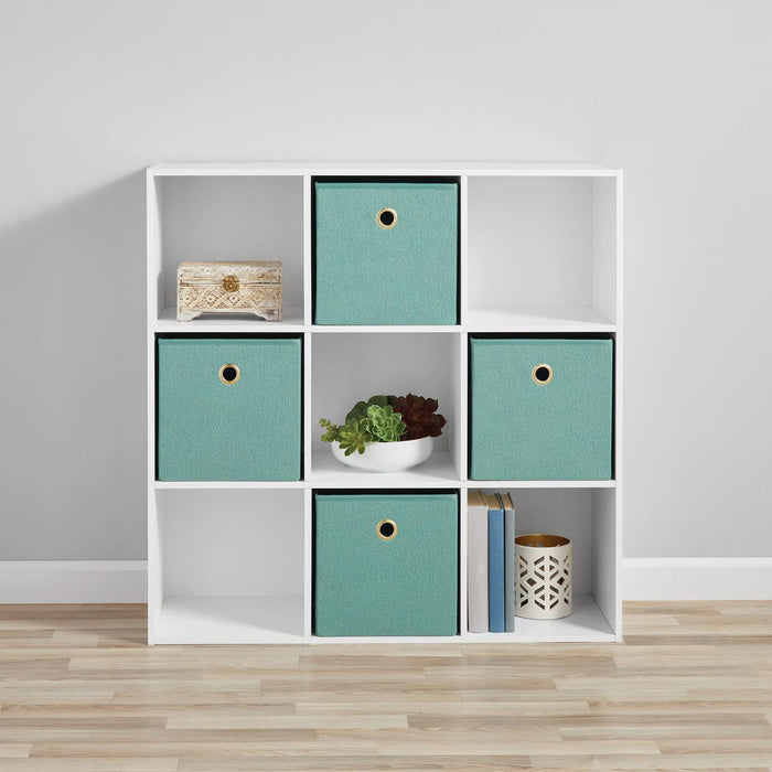 Mainstays 11 9-Cube Storage Organizer, White - use_like_new