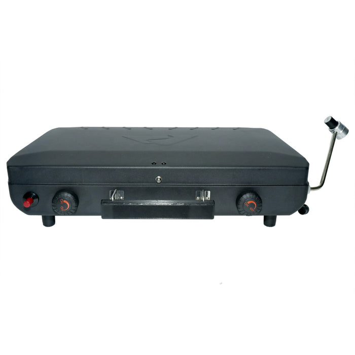 Ozark Trail 2 Burner Black Propane 2-in-1 Portable Camp Stove and Grill, Model GCT2220WB, New - new