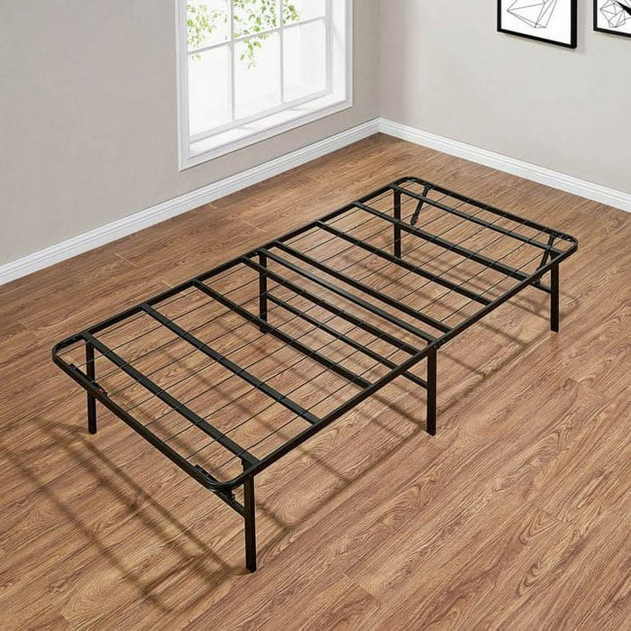Mainstays 14" High Profile Foldable Steel Twin Platform Bed Frame, Black - new